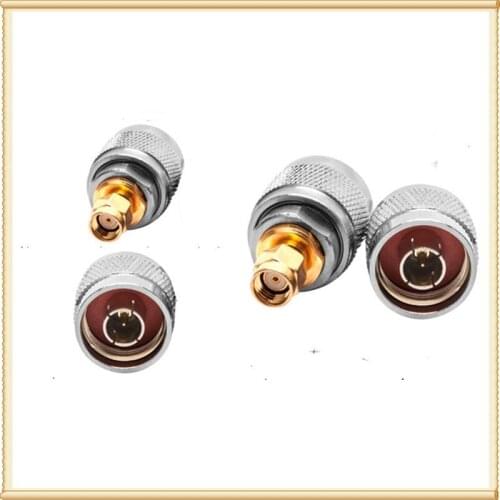 50PCS antenna adapter N Male to RP SMA male hole goldplated straight connector