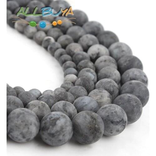 4 6 8 10mm Natural Stone Beads Black Matte Minerals Labradorite Beads for Jewelry Making DIY Bracelet accessories Beads 15 inch