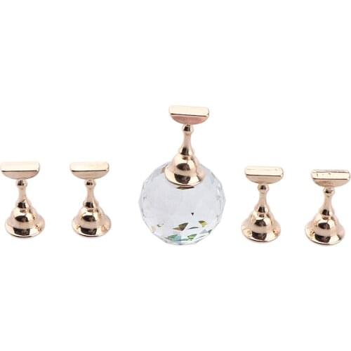 MagiDeal Nail Tip Holder Nail Display Stand with Crystal Base Nail Art Tool for Salon Beauty Nail