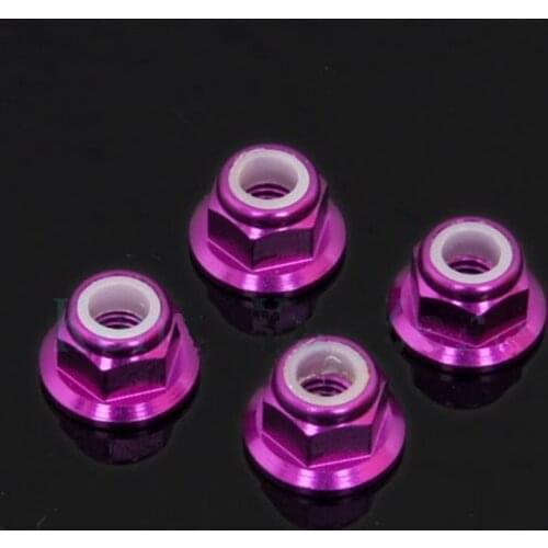 HSP 102049 Aluminum Nylon Nut M4 Purple 4P For RC 1/10 On-Road Car/Buggy/Truck