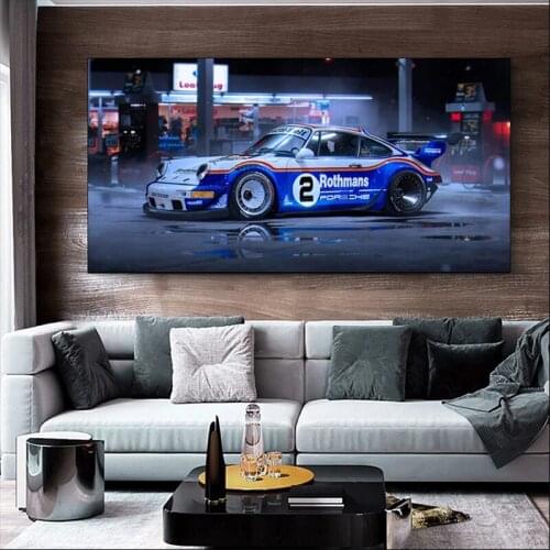 Manipulated Sport Race Cars Canvas Painting Vehicle Posters Print Wall Art Modern Picture Living Room Home Decor Men Boy Cuadros