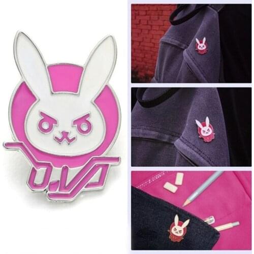 Classic Game DVA Rabbit Bunny Enamel Brooch Pin Backpack Hat Bag Lapel Pins Badges Women Mens Fashion Jewelry Accessories
