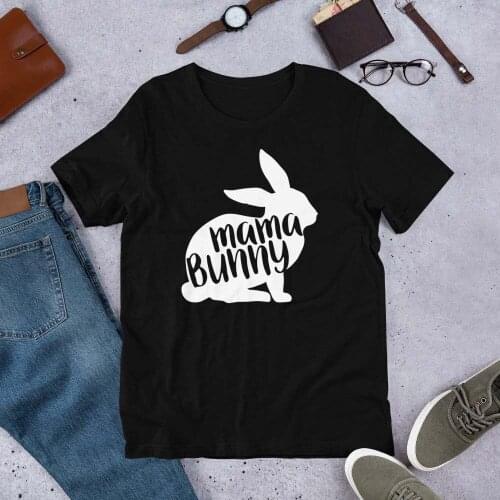 Mama Bunny Shirt Easter Shirt For Mom grunge tumblr cotton funny fashion t-shirt cute rabbit graphic aesthetic tee tops K897