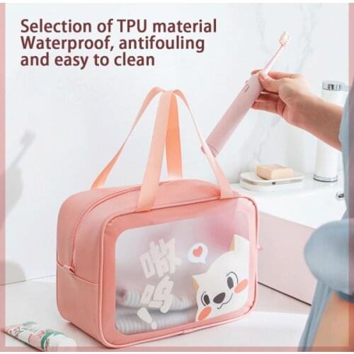3 Sizes Cute Cartoon Storage Bag Multifunctional Travel Waterproof Handheld Toiletries Makeup Bag Household Cosmetic Organizer