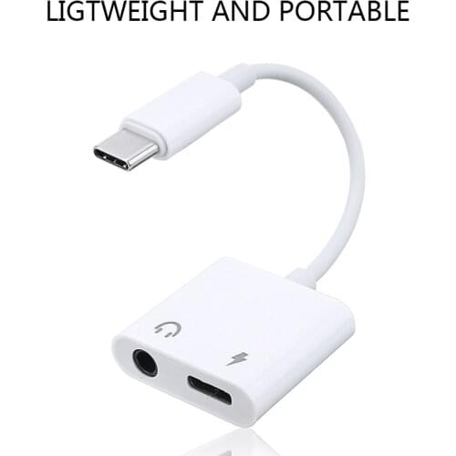 Mini 2 in 1 Type-C USB To 3.5mm Headphone Jack Audio Adapter Splitter for Samsung s10/s20/note 9 Earphone Converter Parts