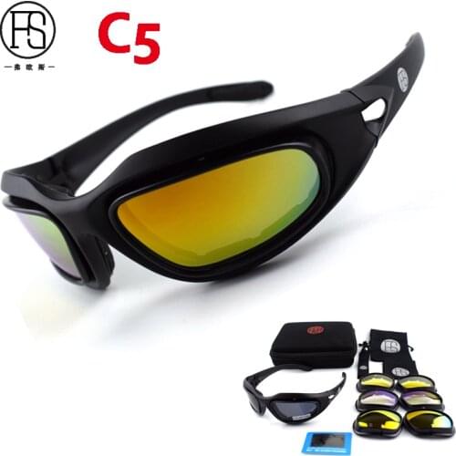 Outdoor Hiking Man/Womens Sunglasses C5 Polarized 2021 Tactical Glasses Shooting Military Safety Goggles