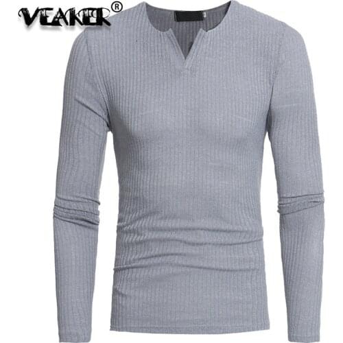 2020 New Mens Casual Striped Sweaters Male Slim Fit Long Sleeve V-Neck Sweater Pullover Solid Color Spring Knitted Pullovers