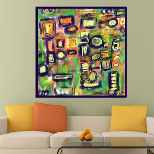 Wall Art Colorful Circle Abstract Oil Painting on Canvas Wall Picture for Living Room Wall Art Posters And Paintings frameless