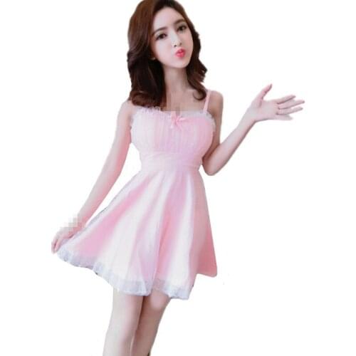 ZB2852 2020 new women fashion Sweet and sexy summer shoulder-straps net gauze princess nightclub dress cheap wholesale