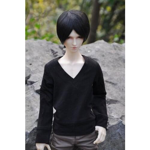 BJD doll clothing is suitable for 1/3 1/4 Uncle size fashion black v-neck knit bottom shirt long sleeve doll accessories