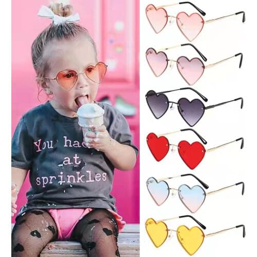 Wholesale High Grade kids Sunglasses Candy colors UV400 Baby boys&girls eyewear Cute Heart Shaped children sun glasses N253