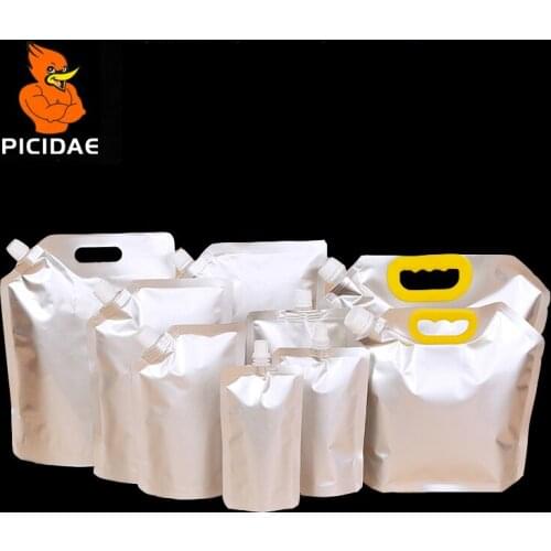 Stand Suction Nozzle Liquid Pure Aluminum Foil Portable Bag Drink Milk Shake Cream Oil Water Salad Jam Juice Liqueur Soy Sauce