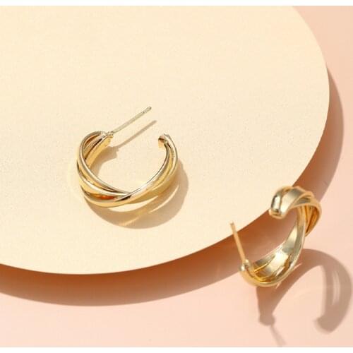 925 Silver Twist Hoop Earrings for Women Simple Round Circle Statement Earrings 2021 Trendy Accessories Gift