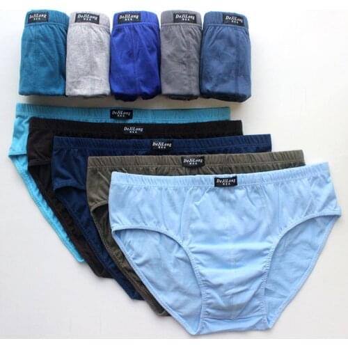 5/pcs Cotton teen briefs Mens underwear Boys' waist shorts Youth sweat-absorbent breathable bottoms