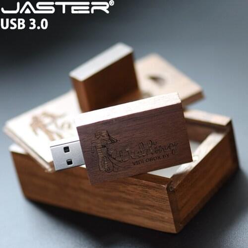 JASTER USB 3.0 wooden usb+box custom logo memory flash stick usb flash drive 4GB 8GB 16GB 32GB 64GB 128G pendrive Halloween gift
