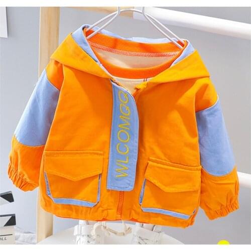 New spring autumn childrens clothing hooded girls boys cartoon windbreaker boys long-sleeved jacket fashion jacket kids clothes