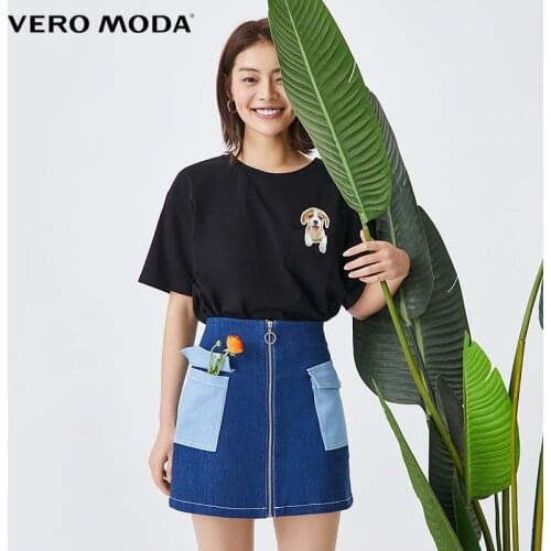 Vero Moda Women Zipper Pocket Decoration Denim Skirt |320137520