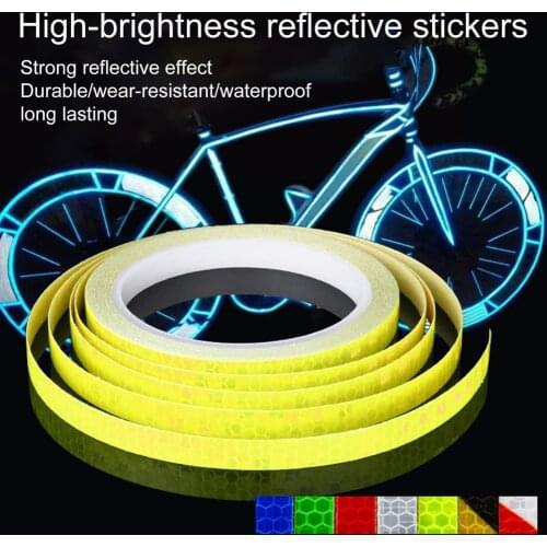 1 Roll Reflective Sticker Self Adhesive Wear Resistant PET Bike Decorative Reflective Sticker for Car