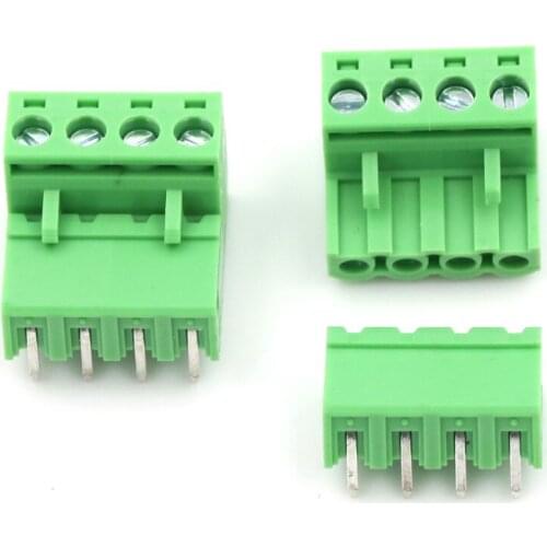 10sets Plug-in terminal block 5.08mm Pitch 4Pin Plug-in Screw PCB Terminal Block Connector