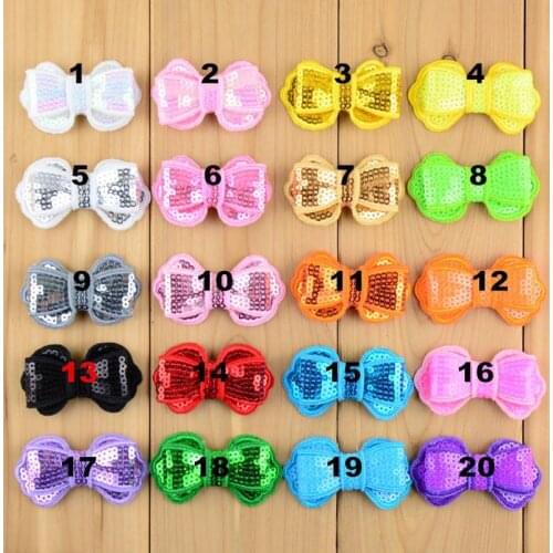 100 PCS/lot , Glitter Bowknot Applique , DIY garment accessories , Sequin Bows