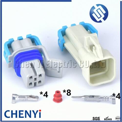 2 sets 4 Pin Delphi GM LS2 O2 Waterproof Male or Female Automotive Electrical Connector Plug 15326423 12176896