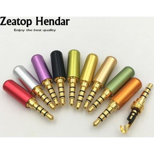 20Pcs Aluminum 3.5mm 3 4 Pole Male Headphone Plug with Clip 3.5 Audio Connector Jack Connector Jack Stereo Headset Dual Track