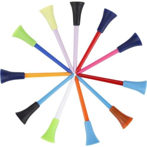 30pcs Golf Tools 83mm Multicolor Plastic Golf Tees Rubber Cushion Professional Golf Tees Rubber Cushion Durable Golf Tees