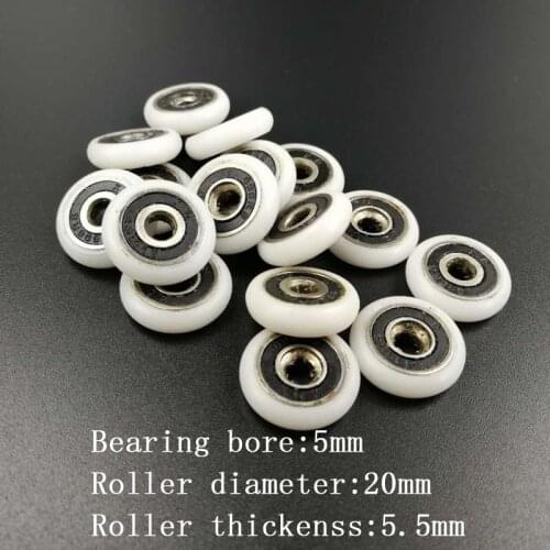 5*20*5.5mm Bathroom glass door sliding shower door roller Chromed Wheel Sliding Door Bearing Roller Hardware For Shower Cabin