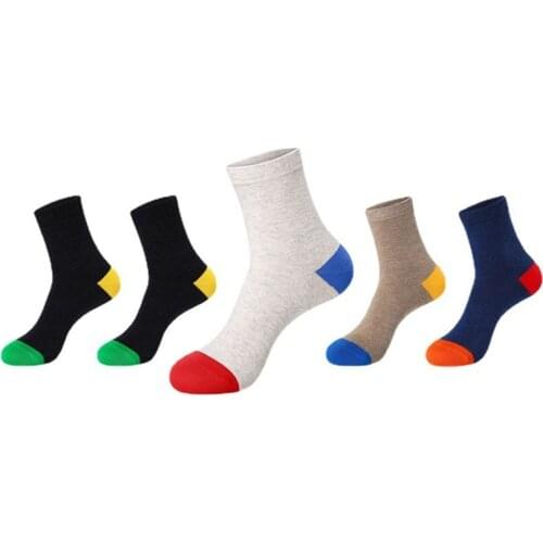 5 Pairs Large Size Men Socks Cotton Long Business Harajuku Socks 5 Pairs/Lot Winter Solid Gentleman Sox Sokken