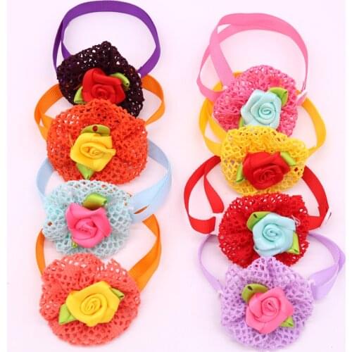 60PCS Cute Small Pet Puppy Dog Cat Bow Ties Adjustable Flower Dog Bowties Dog Accessories Pet Supplies