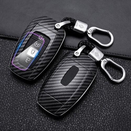 ABS Carbon Fiber Car Remote Key Case Cover For Lincoln MKC MKZ MKX NAVIGATOR 2017 2018 2019 Auto Smart Key Protect Shell Holder