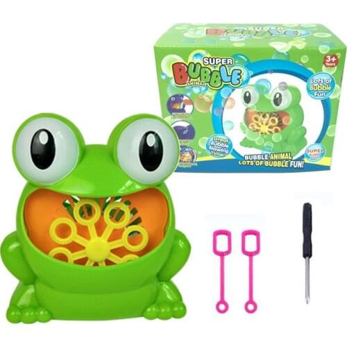 New Cute Frog Automatic Bubble Machine Gun Soap Bubble Blower Outdoor Birthday Party Wedding 500 Bubbles Per Minute