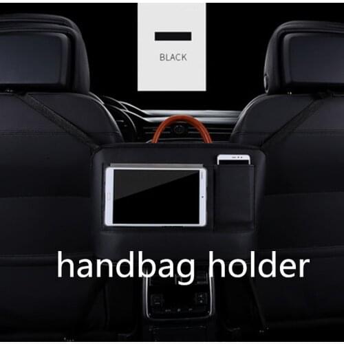 Car Net Pocket Handbag Holder Upgraded Advanced PU Leather Seat Side Storage Mesh Net Bags Car Net Pocket Holder Phone Holder