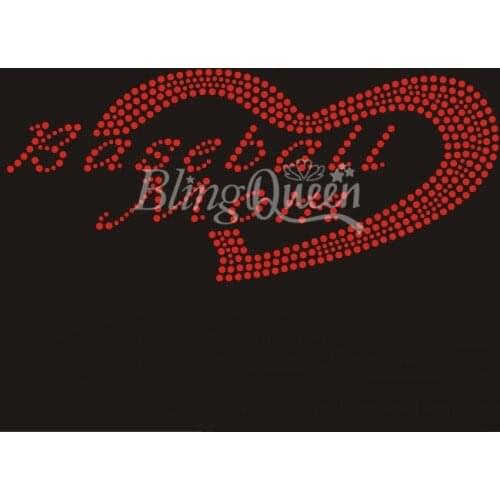 BlingQueen 25PCS/LOT Korean Rhinestone Transfers Baseball Mom Design
