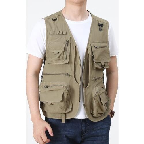 Outdoor Quick Dry Hiking Vest Mens Multi-pockets Big Size Sleeveless Jackets Male Photography Tourism Camping Fishing Waistcoat