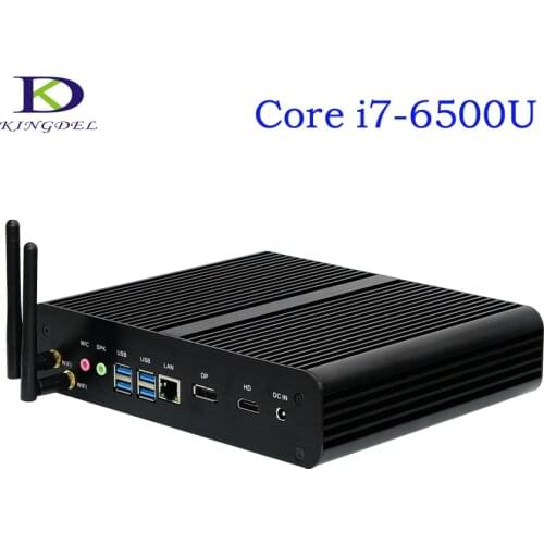 Core i7-6500U SKYLAKE CPU Dual Core Fanless Mini PC Strong NUC TV Box 4K HTPC 4096*2304 4*USB 3.0 DP+HDMI WiFi 3-Year Warranty