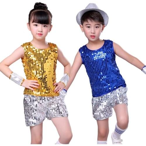 Childrens jazz dance Latin dance sequins boys and girls street dance modern dance stage performance costume