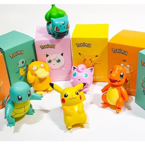 Anime Pokemon Go Action Figure 5-8cm Cartoon Pikachu Dolls Party Cake Decoration Ornaments Pocket Monster Poke Model Kids Gifts