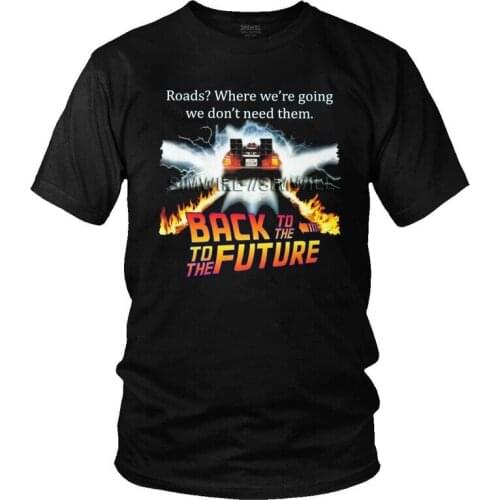 Retro Movie Back To The Future T Shirt Men Short Sleeved Sci-fi Adventure Film T-shirt Printed Tee Tops Pure Cotton Tshirt Gift