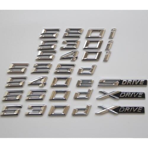Chrome Letters Trunk Emblem Emblems Badges for BMW G30 G31 520i 528i 530i 540i 550i 525d 528d 530d 520d 550d 540d XDrive