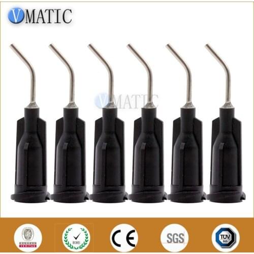 Free Shipping 19G Black 0.5'' Length 45 Degree Bend Bent Blunt End Stainless Steel Dispensing Needle Tips 1/2 Inch