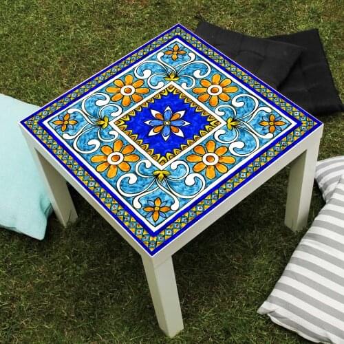 Italian Ceramic Tile Sticker For Kitchen Dining Room Fashion Table Cross Texture Film Decal Self Adhesive Home Decor Table Cover