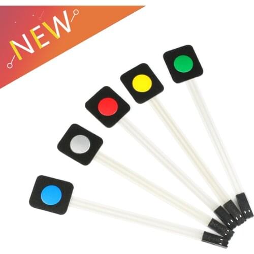 Membrane Switch Keypad 1 Key Matrix Membrane Switch Red Blue Green Gray Yellow Color Keyboard Board for Arduino DIY Single Key