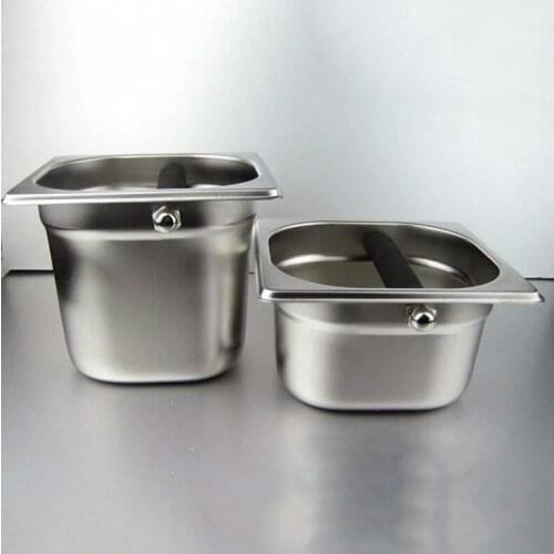 Stainless Steel Espresso Box Container Coffee Machine With Powder Dregs Knocking Dregs Storage Box Kitchen Tools