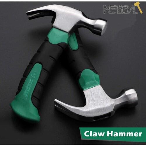 Mini Claw Hammer 8OZ Nail Round Head Plastic Handle Magnetic Tool Steel Woodworking Striking TPR Rubberized Handle Anti-skid