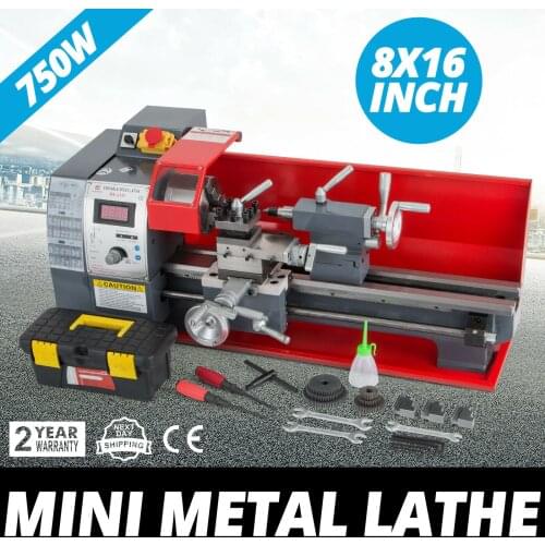 Mini Lathe Rotating Lathe 8x16 Inch 750W Woodworking Machine Metal Bench