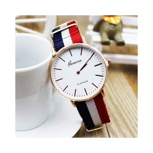 Multicolor Nylon Cloth Watchband Wristwatch Fashion Casual Quartz Watch Simple Designer Women Men Watches Clock