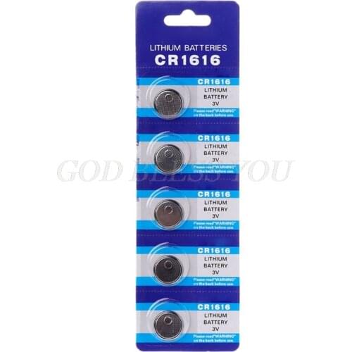 5PCS Button Battery CR1616 Lithium Coin Cell Batteries 3V DL1616 ECR1616 LM1616 CR 1616 Electronic Car Key Watch Toy Remote
