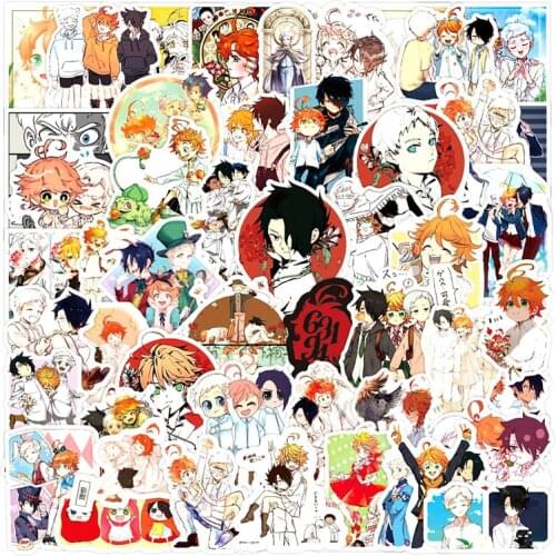 10/30/50pcs/Set The Promised Neverland Anime Graffiti Stickers Decal For Skateboard Bicycle Computer Notebook Car Childrens Toy