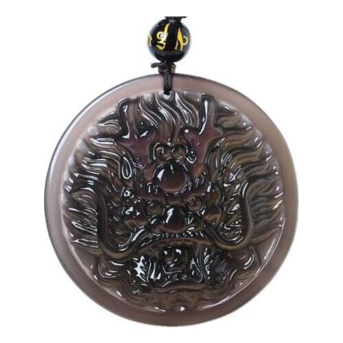 Natural ice kinds of obsidian dragon amulet mascot
